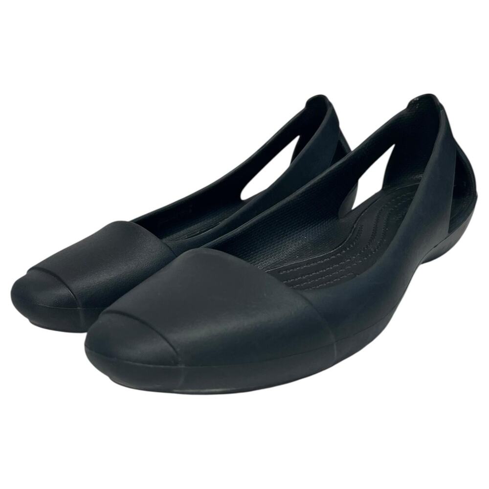 Crocs Shoes Womens Size 8 Black Sienna Flats Ballet Comfort Lightweight Slip On
